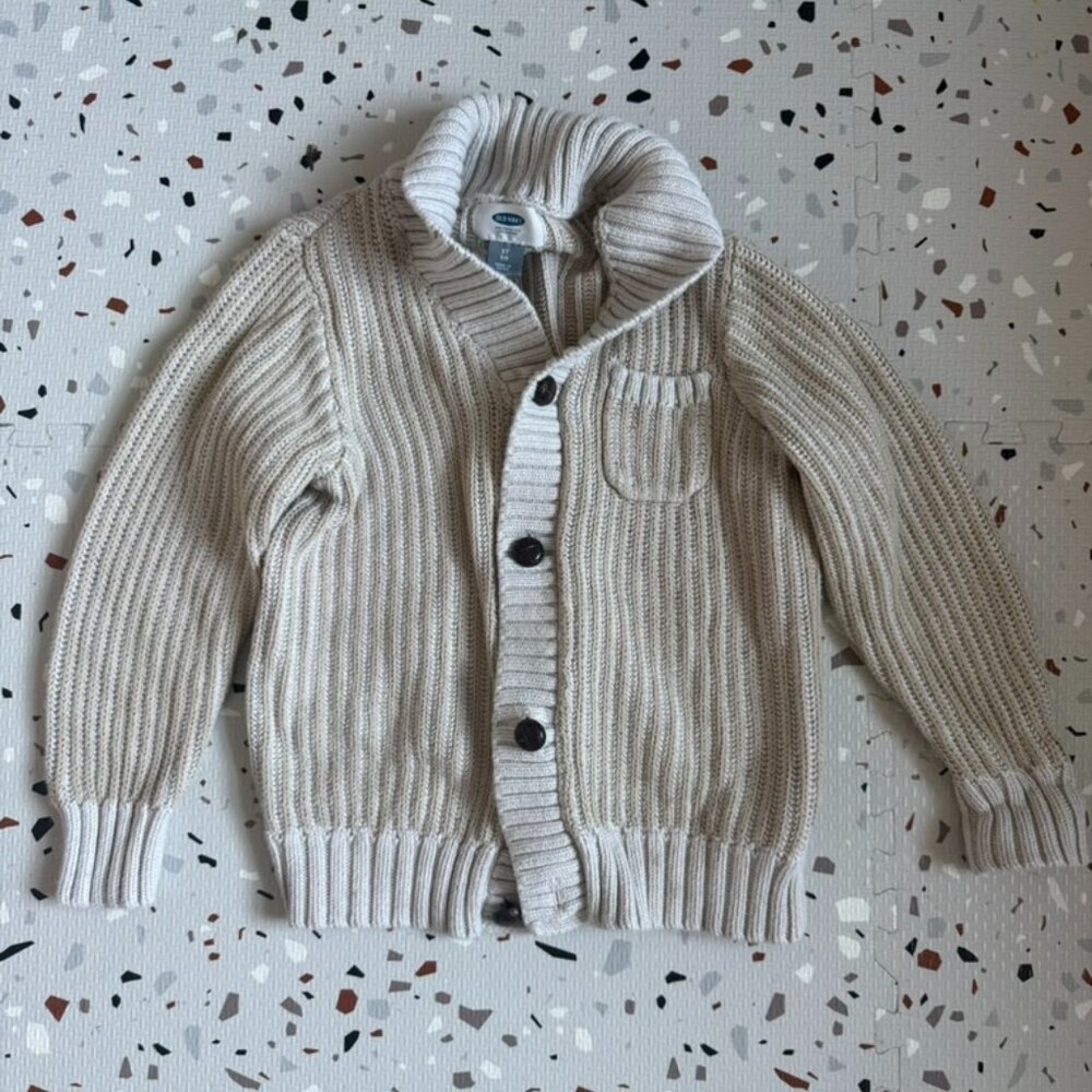 Shawl Collar Cardigan in Beige Tones